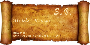 Sinkó Viktor névjegykártya